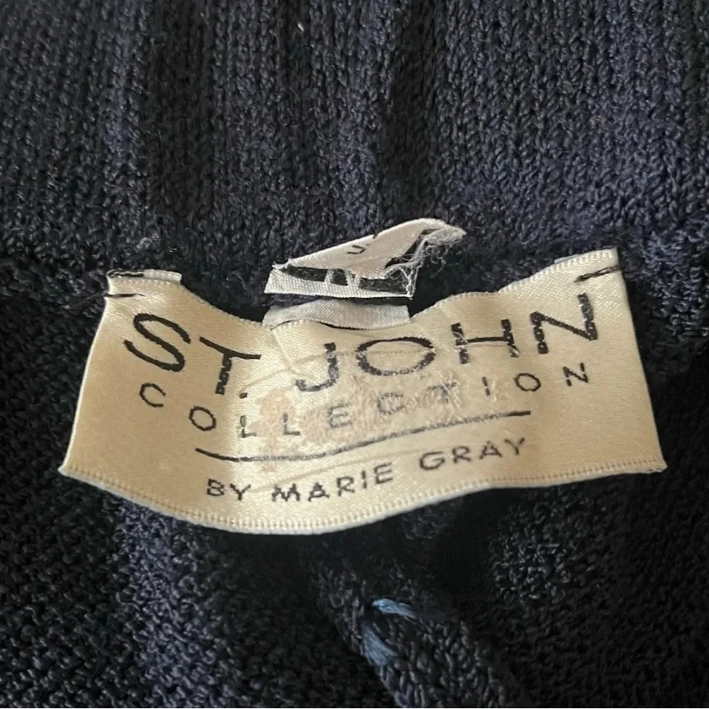 ST. JOHN COLLECTION BY MARIE GRAY Women's Navy Knit Wide Leg Pants Size 14 | EUC - Picture 10 of 10